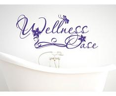 GRAZDesign Wasserfeste Aufkleber Wellness Oase - Wandsticker Ornament Blume Schmetterling - Wandtattoo Bad WC Schild/für Nassbereich / 72x30cm / 650248_30_070
