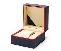 Milchglasfolie Uhrenbox, Single Flip Watch Box Uhren Vitrine Etui Geschenk Aufbewahrung Box Ideal für Armband Uhren Gürtel-Blau-13x13x9.5cm(5x5x4Zoll)