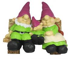 colourliving Dekofigur Wichtelfamilie auf Bank Zwerg Dekoration Gartendeko Deko für Haus und Garten