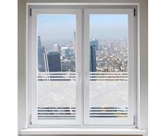 INDIGOS UG Glasdekorfolie Dusche Folie für Duschkabine Fensterfolie Bad Sichtschutz Streifendesign satiniert blickdicht - 600mm Breite x 500mm Höhe - auch mit Individueller Breite