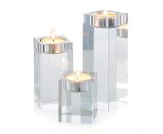 Sziqiqi 1-Set (3-teilig) hochwertige Kristall Glas Kerzenständer Kristalle Kerzenständer für Romantisches Abendessen kreative Kerzenständer Hochzeit Haus Deko Esstisch und Bar, Platz