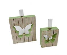 Reagenzglas Vase im Holz-Rahmen ~ Blüte GROSS ~ versch. Farben und Größen