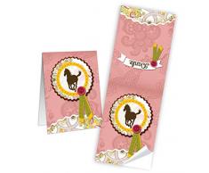25 braune Geschenktüten Papiertüten mit Aufkleber Sticker Pferd (Tütengröße: 14 x 22 x 5,6 cm); ideal um kleinen und grossen Pferde-Fans eine kleine Freude zu machen; 1a-Qualität