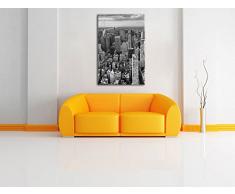 New York Skyline black and white, Format: 120x80 auf Leinwand, XXL riesige Bilder fertig gerahmt mit Keilrahmen, Kunstdruck auf Wandbild mit Rahmen, günstiger als Gemälde oder Ölbild, kein Poster oder Plakat