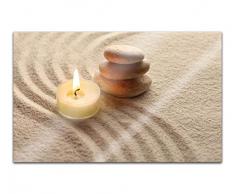 Acrylglasbilder 80x50cm Wellness Spa Feng Shui Sand Wüste Steine Kerze Acryl Bilder Acrylbild Acrylglas Wand Bild 14H991