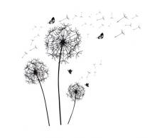 sourcing map Wandaufkleber Pusteblume Schmetterling Muster selbstklebend ablösbar Papier Wandtattoo, Wandbild Ornament de