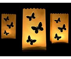 10 Luminaris Leuchttüten Dekoration Lichtertüten Hochzeit - Motiv Schmetterling