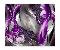 murando Fototapete 350x256 cm Vlies Tapeten Wandtapete XXL Moderne Wanddeko Design Wand Dekoration Wohnzimmer Schlafzimmer Büro Flur Blumen Abstrakt Diamant Violett Grau Blitz a-A-0221-a-d