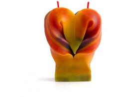 Kerze Kerzenzauber Kreuzberg in Herzform Bunt, handgemacht aus Berlin