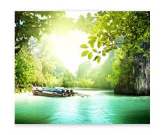 murando - Fototapete Natur 350x256 cm - Vlies Tapete - Moderne Wanddeko - Design Tapete - Wandtapete - Wand Dekoration - Landschaft tropische Insel grün 10110903-19