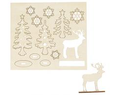 Holzfiguren zum Aufstellen, Wald mit röhrenden Hirschen, L: 15,5 cm, B: 17,5 cm, Sperrholz, 1Pck., Stärke: 3 mm
