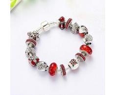 Armband,Damen Armband Armband Retro, Legierung Großes Loch Perlen Armband, Personalisierte Kristallglocke Mikro-Intarsien Zirkon Schmuck, Für Damenmode Kleidung Persönlichkeit Mit Vintage-Schmuck,