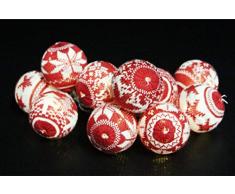 LED Lichterkette Christbaumkugeln in Strick rot-weiss 2x AA Batterie nicht inkl