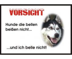 Achtung / Fun Schild DIN A5 3mm PVC Husky Türschild