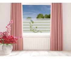 GRAZDesign 990013_100x57 Sichtschutzfolie Blumen mit Streifen | Folie Sandstrahloptik für Bad | Michlglasfolie für die Innenmontage (100x57cm)