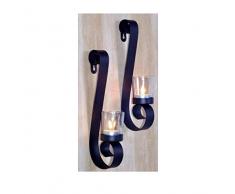 Wandkerzenhalter 2er Set Teelichthalter Wand-Kerzenhalter Metall gebogen