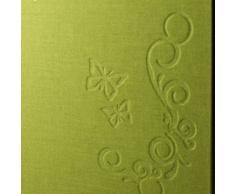 Fotoalbum Schmetterling, quer, grün, erweiterbar - hochwertiges Hochzeitsalbum oder Gästebuch für Ihre Hochzeit mit geprägtem Schriftzug Hochzeit , Schmetterlingen und Ranken, handgefertigt in Deutschland