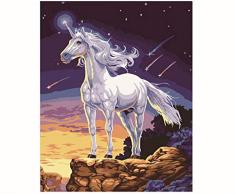 DIY Malen Nach Zahlen DIY digitales ölgemälde by Zahlen pferdefarbe kit auf malen auf leinwand für Kinder Geschenk Dekoration Bilder 40x50 cm kein Rahmen