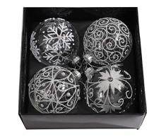 Warmiehomy Set von 4 Weihnachtsbaum Kugeln Bälle Fillable Hanging Glaskugeln Weihnachtsbaum Urlaub Party Festival Dekoration 8cm