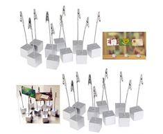 20 Stücken Memo Clip Halter Ständer Foto Clip Tabelle Tischkartenhalter für Hochzeit Party Dekoration Silber
