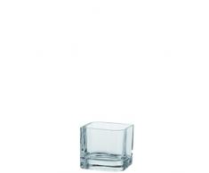 LEONARDO HOME Kasten-Vase Lucca, moderne Deko-Vase, handgefertigtes Unikat in rechteckiger Form aus Glas, H 10 x B 11-cm, 014325