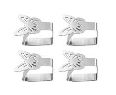 TOPBATHY 4 Stück Edelstahl Tischdeckenclips Klemmen Tischdeckenklemmen Tischklammern Tischdeckenhalter Abdeckungen (Schmetterling)