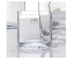 Sandra Rich 6er Set Glasvasen, Glaswürfel Dekogläser Cube 12x12cm quadratisch