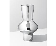 Georg Jensen Alfredo Vase Spiegel, Edelstahl, Silber, 27 x 27 x 47 cm