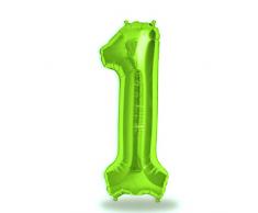 FUNXGO® Folienballon Zahl in Grün - XXL / ca.100cm Riesenzahl Ballons - Folienballons für Luft oder Helium als Geburtstag, Hochzeit , Jubiläum oder Abschluss Geschenk, Party Dekoration (Grün[1])