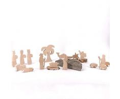 Set Krippenfiguren II Palme - handgefertigte Krippenfiguren aus Holz - Weihnachtsgeschenk, Nikolaus