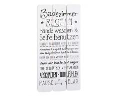 Wandschild Plankenschild Badezimmerregeln ca. 60 x 30 cm - Vintage Motiv-Schild - Ideal für Badezimmer oder Flur - Super Geschenkidee für Ihre Liebsten
