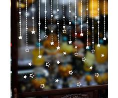 Moginp Wandaufkleber Fenster Aufkleber Weihnachten Stern Ornamente Wandsticker (A)