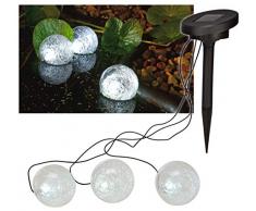 Teichlampen Set 3tlg Solar LED Schwimmlichter Glas Kunststoff Teichlichter