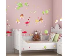 Wandkings Feen Welt Wandsticker Megapack Set, 62 Aufkleber, Gesamtfläche 260 x 70 cm