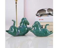 YAOHEHUA Vasen Vintage Deko Vasen Deko Set Keramikpferd Auf Schmiedeeisenbasis Im Chinesischen Stil Kunsthandwerk Im Wohnzimmer Von Pegasus