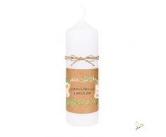 Vintage Hochzeitskerze mit Namen und Datum