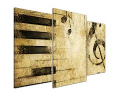 Kunstdruck mit Winter SALE Grunge Musik Bild auf Leinwand - 100x60 cm 3 teilig - Leinwandbilder - Bilder als Leinwanddruck - Wandbild von Bilderdepot24 - Urban & Graphic - stilvolle Komposition mit Musikelementen