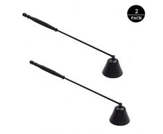 NUODWELL Kerzenlöscher mit langem Griff, Edelstahl, 2 Stück Schwarz