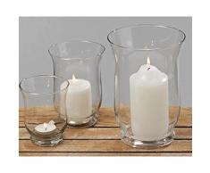 Windlicht, Kerzenglas 3er-Set aus Glas, rund, verschiedene Größen, Höhe ca. 11 cm, 15 cm, und 20 cm