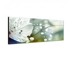 Panoramabild auf Leinwand und Keilrahmen 150x50cm Blume Blüte Farbfilter abstrakt