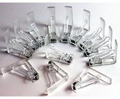 Tischtuchklammern Kunststoff transparent verschiedene Stückzahlen verfügbar Tischklammer Tischdeckenklammer (12 Stück)