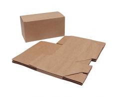 Geschenkboxen (20-er Pack) - (23x11,5x11,5cm) Kraft Papier Geschenkbox Set - Vintage Geschenkbox für Party, Hochzeit, Kekse, Schokolade, Schmuck und Geschenke (Braun)