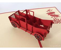 Old School Car 3D Pop up Grußkarte Mercedes-Benz Auto Jahrestag Baby Happy Geburtstag Ostern Mutter Thank You Valentine s Day Hochzeit Kirigami Papier Craft Postkarten