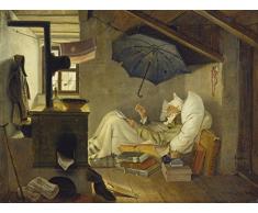 Artland Qualitätsbilder I Poster Kunstdruck Bilder 80 x 60 cm Menschen Mann Malerei Braun A2BN der Arme Poet 1839