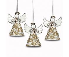 SIKORA BS240 Engel Christbaumschmuck Glas Figur Weihnachtsbaum Anhänger 3er Set