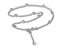 SilberDream Fußkette silber für Damen 925 Silberschmuck Kugel 25cm SDF004