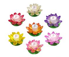 Uonlytech LED Schwimmlicht, künstliche Lotus Wishing Candle Light, Lotus Pond Light für Garten Pool (7Pcs, bunt)