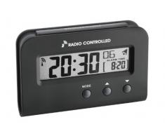 TFA Dostmann 60.2513.01, Digitaler Funk-Wecker, mit Wochentag und Datum, Weckalarm mit Snooze, inkl Funkuhr, schwarz