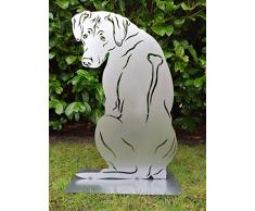 Gartendeko Fockbek Metallfigur Gartenfigur Hundefigur Hund Deko Höhe ca. 80 cm (Rhodesian Ridgeback RR) Rostfigur Gartenstecker Rostdeko