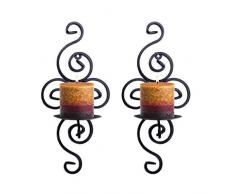 Meshela 2 Stück Wandkerzenhalter Wandleuchter Kerzenhalter aus Metall Kerzenleuchter Dekoration Sets für Hochzeit Geschenke